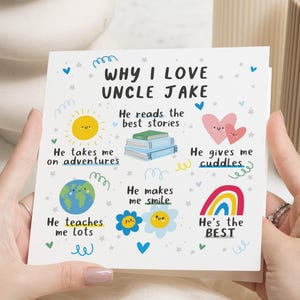 Uncle Birthday Card, Why I Love Uncle Card, Birthday Card for Uncle, Personalised Uncle Card, Cute Card for Him, Uncle Gift Card