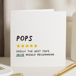 Carte d'anniversaire Pops, Joyeux anniversaire Pops, Carte d'anniversaire grand-père, Carte de joyeux anniversaire Grand-père, Carte d'anniversaire pour Pops, Cadeau d'anniversaire Pops