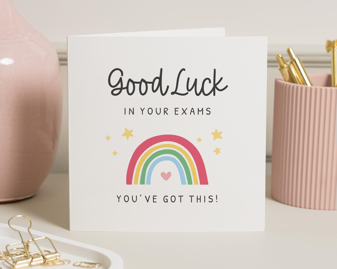 Good Luck in Your Exams Card, Exam Good Luck Card, Good Luck Card for ...