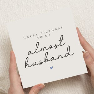 Verjaardagskaart voor verloofde, verjaardagskaart bijna echtgenoot, verjaardagskaart voor hem, gepersonaliseerde verjaardagskaart verloofde, eenvoudige verjaardagskaart