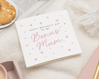 Bonus Mum Mother's Day Card, Step Mum Happy Mothers Day Card, Card For Mothers Day, Step Mum Mothers Day Cards, Bonus Mum Mothers Day Card