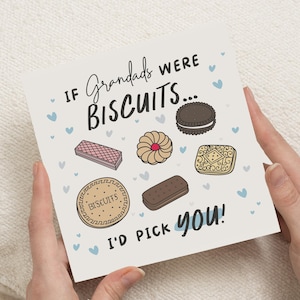 Cartão de aniversário para o avô, Cartão de aniversário para o avô, Cartão fofo para ele, Cartão engraçado para o avô, Cartão "Se os avôs fossem biscoitos"