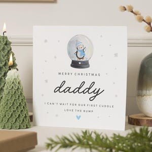 Future papa carte de Noël, cadeau de future papa, cadeau papa, Noël papa avec bosse, carte de Noël papa avec bosse, papa Noël