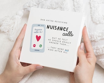 Funny Fathers Day Card, Dad Birthday Card, Card for Dad, Card from Kids, Dad Card, Nuisance Calls Card, Fathers Day Card from Children