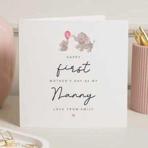 1ère carte de fête des mères nounou, cartes de fête des mères pour grand-mère, bonne 1ère fête des mères en tant que nounou, première fête des mères en tant que mamie, pour mamie