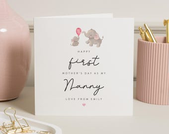 1ère carte de fête des mères nounou, cartes de fête des mères pour grand-mère, bonne 1ère fête des mères en tant que nounou, première fête des mères en tant que mamie, pour mamie