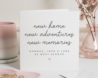 New Home Card, housewarmingcadeau, gepersonaliseerd New Home-cadeau, First Home-kaart, cadeau voor thuis, gepersonaliseerd nieuw huiscadeau voor vrienden