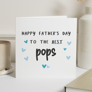 Fathers Day Card for Grandad, Grandpa, Pops, Fathers Day Card for Him, Fathers Day Card from Kids, Cute Fathers Day Card, Simple Card