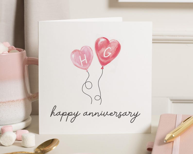 Carte d'anniversaire de mariage, carte de joyeux anniversaire, carte d'anniversaire personnalisée pour lui, carte d'anniversaire de mari, pour femme, petit ami, elle image 1