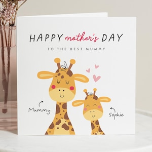 Biglietto per la festa della mamma per la mamma, regali per la festa della mamma per la mamma, biglietto giraffa per la mamma, buona festa della mamma, biglietto per la festa della mamma, regali per la mamma per lei