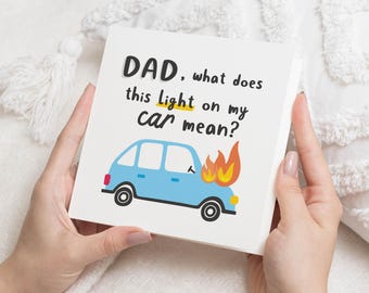 Carte de fête des pères drôle de fille, carte d'anniversaire de papa, carte de fête des pères, carte de voiture pour papa, carte drôle pour lui, carte de papa