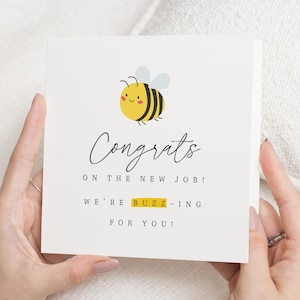 Tarjeta de nuevo trabajo, tarjeta de felicitación, tarjeta de nuevo trabajo para un amigo, tarjeta con un juego de palabras, tarjeta linda de nuevo trabajo, tarjeta de buena suerte, tarjeta divertida de nuevo trabajo