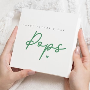 Fathers Day Card for Pops, Fathers Day Card for Dad, Fathers Day Card from Daughter, Fathers Day Card from Son, Simple Fathers Day Card