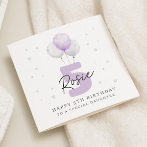Carte 5e anniversaire fille, carte 5 ans pour fille, carte d'anniversaire 5 ans, carte 5e anniversaire fille, cadeau 5e anniversaire fille