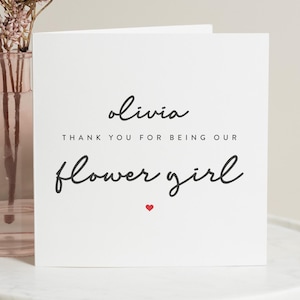 Merci d'être ma carte de demoiselle d'honneur, carte de remerciement de demoiselle d'honneur, nièce demoiselle d'honneur, cadeau de remerciement de demoiselle d'honneur, pour fille