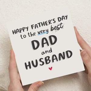 Vatertagskarte für Papa, Vatertagskarte für Ehemann, beste Papakarte, Vatertagskarte von Frau, nette Vatertagskarte