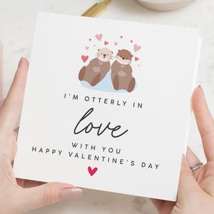 Carte de Saint-Valentin pour lui, cadeaux de Saint-Valentin pour petit ami, cartes de Saint-Valentin mari, cadeaux pour elle, carte de Saint-Valentin loutre, cadeau petit ami