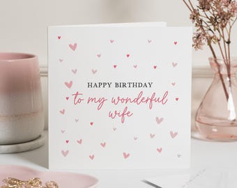 Wife Birthday Card, Birthday Card For Wife, Happy Birthday Wife, Wife Birthday Gift, Personalised Wife Birthday Card, Birthday Gift For Wife
