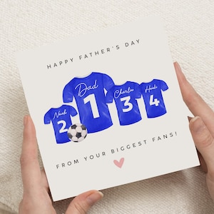 Fathers Day Card from Kids, Personalised Fathers Day Card, Football Shirt Card, Fathers Day Card for Dad, Cute Fathers Day Card
