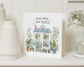 New Home Card, New House Card, Moving House Card, Housewarming Card, New Home Greeting Card, Plant Lover Card, Congratulations Card
