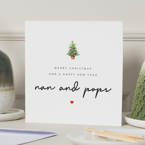 Tarjeta de Navidad para Nana y Pops, Tarjeta de Navidad para los abuelos, Tarjeta de Navidad para la abuela y el abuelo, Para Nanna y Pops, Abuela, Papa, Nan y Grandad