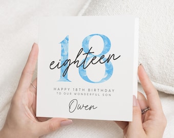 Personalised 18th Birthday Card Boy, Son 18th Birthday Card, 18th Birthday Gift For Grandson, Eighteenth Birthday Card For Nephew, Boy 18th