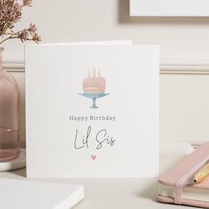 Cartão de aniversário para irmã, cartão de aniversário para irmãzinha, cartão de aniversário para ela, cartão de aniversário fofo, cartão de aniversário personalizado para irmã