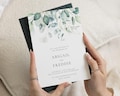 Sage Green Wedding Invitations, Eucalyptus Wedding Invite, Botanical Greenery Wedding Stationery, Elegant Personalised Invitation Suite