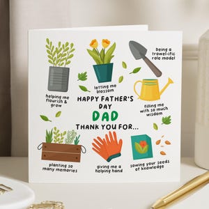Fathers Day Card, Gardening Fathers Day Card, Fathers Day Card for Dad, Cute Fathers Day Card, Card from Daughter, Card from Son