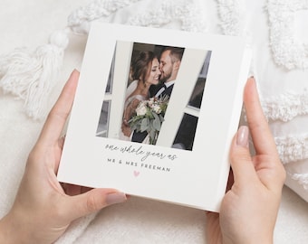 First Wedding Anniversary Card, 1st Anniversary Photo Card, Personalised Anniversary Card for Husband Wife, One Year Married Card