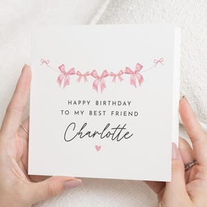 Birthday Card Best Friend, Bow Card Friend, Friend Birthday Card For Woman, Birthday Cards For Her, Bestie, Special Friend Birthday Card,
