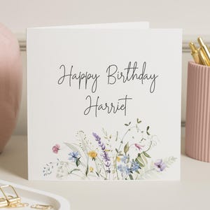 Geburtstagskarte für sie, personalisierte Geburtstagskarte, Blumen Geburtstagskarte, Geburtstagskarte für Frauen, Geburtstagskarte für Freund, süße Karte