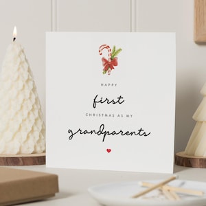 Primeiro Natal como avós Cartão de Natal, Cartão de Natal da avó e do avô, Nana e avô, Cartão de Natal da avó, avó e avô