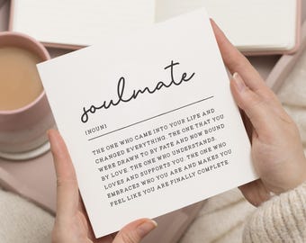 Boyfriend Birthday Card, Soulmate Birthday Card, Soulmate Card For Him, Girlfriend Birthday Card, Wife Birthday Card, Soulmate Definition