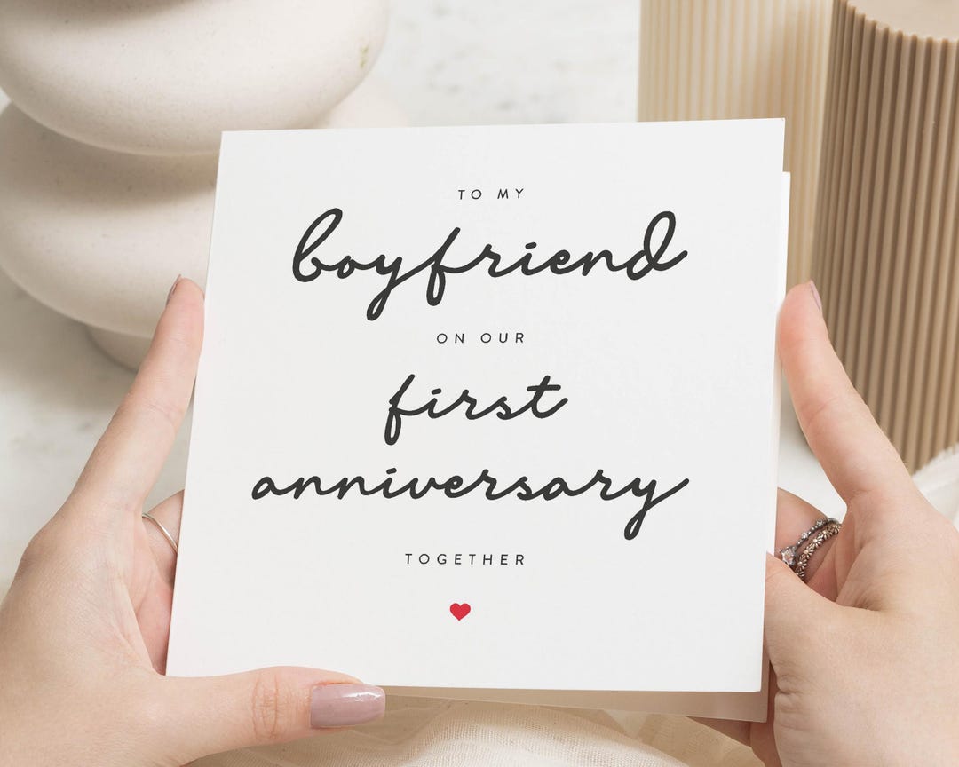 1 Year Anniversary Gift Boyfriend, Anniversary Card for Boyfriend, One