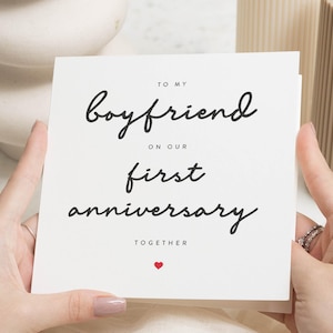 Regalo di anniversario di 1 anno per fidanzato, biglietto di anniversario per fidanzato, regalo di anniversario di un anno per fidanzato, biglietto del primo anniversario per lui