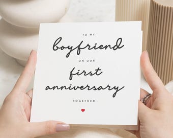 1 Year Anniversary Gift Boyfriend, Anniversary Card For Boyfriend, One Year Anniversary Gift For Boyfriend, First Anniversary Card For Him