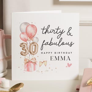 Carte 30e anniversaire pour elle, joyeux 30e anniversaire carte ami, Thiry and Fabulous 30e anniversaire carte, 30e anniversaire carte Bestie, meilleur ami