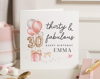Carte 30e anniversaire pour elle, joyeux 30e anniversaire carte ami, Thiry and Fabulous 30e anniversaire carte, 30e anniversaire carte Bestie, meilleur ami