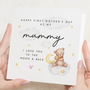 Tarjeta del primer día de la madre como mi mamá 2025, regalo del día de la madre para mamá, tarjetas del primer día de la madre, para mamá primeriza, tarjeta del día de la madre de un bebé