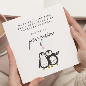Valentinstag Karte, für Ehemann, Ehemann Valentinstag Karte, Valentinstag Geschenk für ihn, Pinguin Valentinstag Karte, Freund Valentinstag Karte