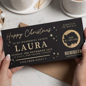 Billet à gratter surprise, Noël à gratter à révéler, billet de concert à gratter, bon de Noël, cadeau surprise, billet de concert