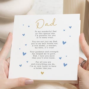 Birthday Card for Dad, Fathers Day Card, Dad Birthday Card, Card for Him, Personalised Dad Card, Poem Card for Father