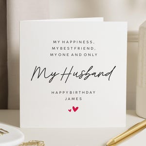 Tarjeta de cumpleaños para mi esposo, tarjeta de cumpleaños para mi esposo, regalo de cumpleaños para mi esposo, tarjeta con poema para mi esposo, tarjeta de cumpleaños para él, feliz cumpleaños esposo
