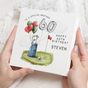 Golf Geburtstagskarte, Bruder 60 Geburtstagskarte, Bruder Golf Geburtstagskarte, Golf Geburtstagskarten für ihn, für Bruder, Bruder Golf Geschenk