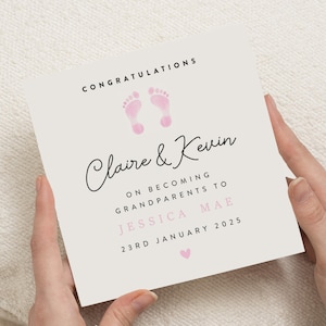 Neue Großeltern-Karte, neue Großeltern-Karte, Großeltern-Karte, Baby-Mädchen-Karte, neue Enkelin, neues Baby-Mädchen-Geschenk, Baby-Enkelin