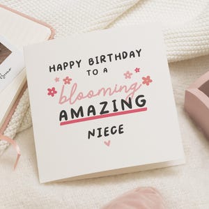 Tarjeta de cumpleaños para sobrina, tarjeta de cumpleaños para sobrina, tarjeta de cumpleaños para sobrina, tarjeta de cumpleaños floral para sobrina, regalo de cumpleaños especial para sobrina para ella