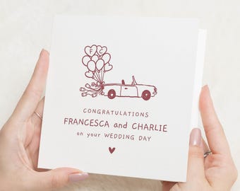 Personalised Wedding Card, Wedding Day Card, Congratulations Wedding Card, Wedding Card for Couple, Bride and Groom Card
