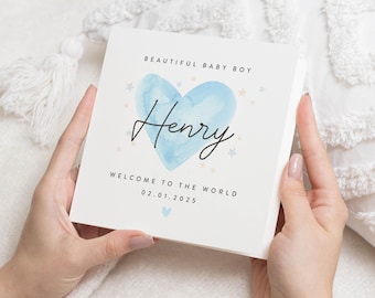 Carte de bébé garçon, carte de félicitations de bébé garçon, carte de bébé garçon personnalisée, carte de bienvenue dans le monde, cadeau de baby shower pour bébé garçon