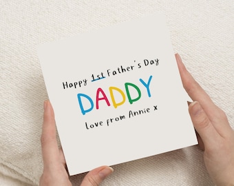 1st Fathers Day Card Daddy, Fathers Day Card from Baby, First Fathers Day Card, Personalised Fathers Day Card, Fathers Day Card for Him